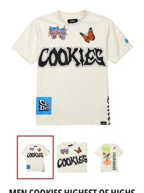 Cookies Cream Graphic Logo T‑Shirt with Butterfly